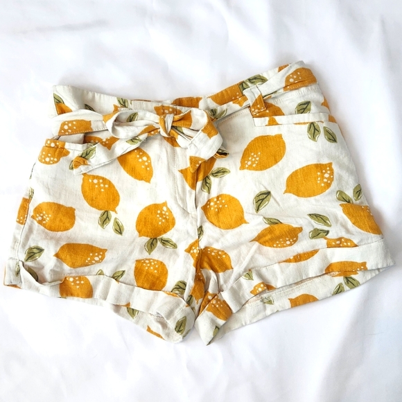 LOFT Pants - LOFT Lemon Print Shorts Cotton Blend Size 2